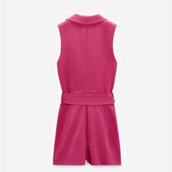 NWT ZARA Pink Buckle belt blazer jumpsuit. - Picture 4 of 6